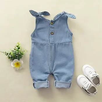0-18 M Novorojenega Dojenčka Baby Girl Boy Jumpsuit Jeansa, igralne obleke Trdna Baby Kombinezoni Poletje Baby Toddler Kostumi