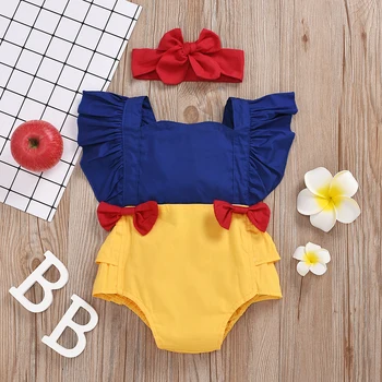 0-24M Princesa Newborn Baby Dekleta Romper Lok Ruffles Jumpsuit Sunsuit Rojstni Baby Dekleta Obleke Kostumi