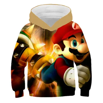 020 Jeseni nov slog 3d Hoodies Cartoon Super Mario 3D tiskanja Pokemon Hoodie Majica smešno priložnostne Pulover, Jakno Plašč Vrhovi