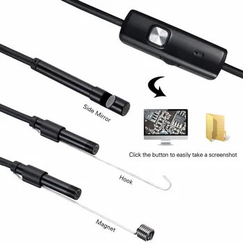 1/2/5m/10M 8 mm Težko Prilagodljiv Kabel USB-Endoskop Kamero Za PC Prenosni računalnik, Pametni Telefon Android Borescope Pregled LED Luči