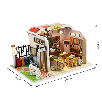 1:24 Miniaturni Lutke komplet za Sestavljanje Roombox Razredu Leseno Modela Stavbe Lutka Hiša Pohištvo Božično Darilo Igrače Za Fante