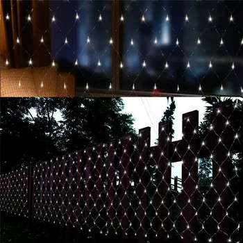 1.5MX1.5M 96 LED domov zunanji počitnice božič božič dekorativni poroko neto očesa niz vila zavese venci trakovi stranka