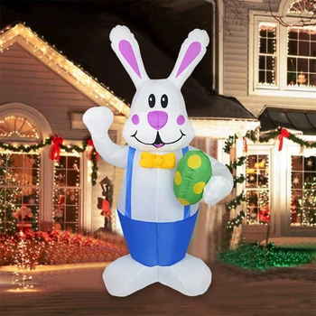 1.9 m Napihljivi Velikonočni Zajček Doll Igrača LED Nočna Lučka Slika Dvorišče Prostem Vrt Stranka Ornament Odlikovanja