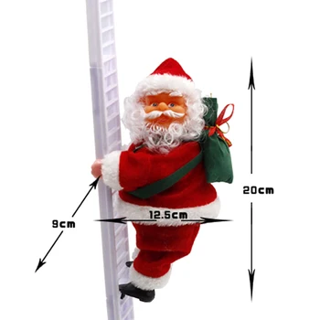 1 Kos Santa Claus Plezalna Lestev, Električni Santa Claus Lutka Božič Visi Drevo Ornament Zunanja Notranja Vrata Dekoracijo Sten