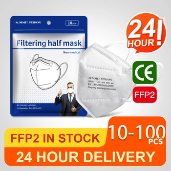 10-100 KOZARCEV 5 Plasti ffp2mask FFP2 Usta Maske, obrazne maske filter maske Usta, maska, Zaščitni Obraz Mascarillas Masken CE