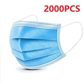 10-2000PCS 3-Laye Maska za prah zaščito Maske za Enkratno uporabo Maske Elastična Uho Zanke za Enkratno uporabo Prahu Filter Varnost Masko Proti Prahu