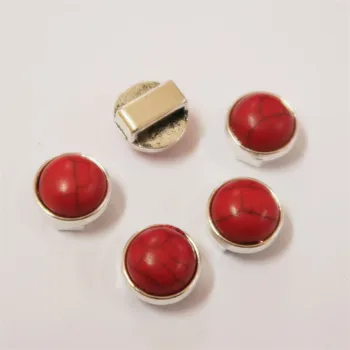 10 Kos za 10 mm ravno usnje, Multicolor kroglice drsnik Antik srebrni biseri nakit dobave nakit ugotovitve D-152