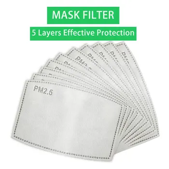 100 kos/Veliko 5 Plasti PM2.5 Masko Filter Papir Proti Prahu Usta Masko Oglje, Filter Za Zdravstveno Varstvo Odraslih Otrok