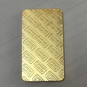 100 kos Št magnetni Kreditne plemenitih kovin, bar 1 OZ pozlačeni ingot značko 50 mm x 28 mm kovancev z Različnimi serijska številka