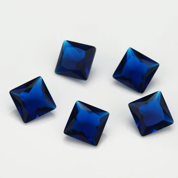 100 kozarcev 3 x 3~10x10mm Kvadratne Oblike Izgubijo Kamen, Temno Modra Barva Stekla Sintetičnih Gems Za Nakit DIY Kamna