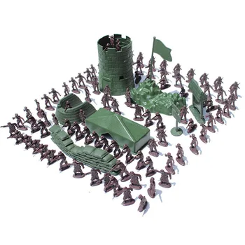 100 kozarcev Plastičnih Vojaške Vojak bo Ustrezala Model Vojaške Model Set Fantje Darilo Dejanje Igrače Številke Mestna Vrata Stolp Sandbag