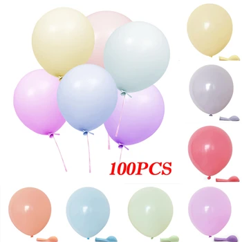 100 kozarcev/veliko Paket 100 Macaron Candy Barve Stranka Baloni Nastavite Pastelnih Latex Baloni Stranka, Poročni Dodatki, 10 Inch