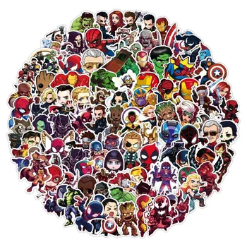 100 kozarcev/Vrečko Marvel Avengers Varuhi Galaxy Nalepke Skuter Zvezek Vozička Primeru Čelada Avto Nalepke Risanke Toy