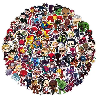 100 kozarcev/Vrečko Marvel Avengers Varuhi Galaxy Nalepke Skuter Zvezek Vozička Primeru Čelada Avto Nalepke Risanke Toy