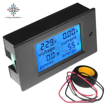 100A AC 80-260V Digital Energy Meter Watt Napetost Moč Watt Meter Moč Energije Voltmeter Watt Volt Meter LCD Panel z CT