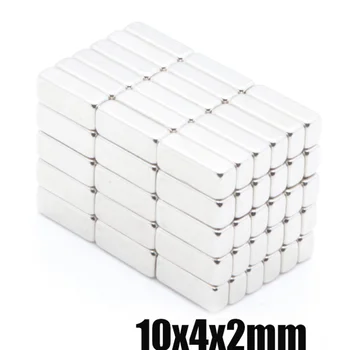100~1000pcs 10×4×2 mm Kocke Blok N35 Magneti 10×4×2Neodymium Magnet 10×4×2 Stalno NdFeB Močno Magnetno 10×4×2 mm