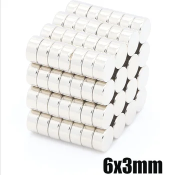 100~1000PCS6x3 Mini Majhni Magneti 6x3mm Neodymium Magnetom Dia6x3mm Stalno NdFeB Super Močan Močan Magnet 6x3 mm