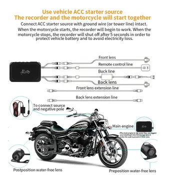 1080P Motocikel Dirver Posname Kamera Avto Akcijski Šport Fotoaparat Dash Cam s Posebnimi Dual-track Spredaj Zadaj Recorde