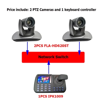 1080P60 Full HD 20x Povečava PTZ Kamere DVI SDI IP za video konferenčnega Sistema in 5 palčni LCD-Zaslon Onvif Tipkovnice Krmilnika