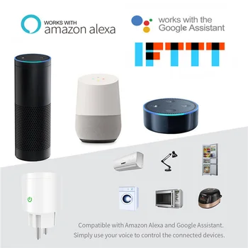 10A/16A EU wifi Smart Vtič z Močjo Zaslon, wifi brezžično Smart Vtičnice Vtičnice z Google Doma Alexa Glasovni Nadzor