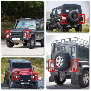 10PCs/Kit Dim Objektiv v Kompletu Led Lučka za Nadgradnjo Komplet Za Land Rover Defender 1990-2016 Spredaj Zadaj Povratne Meglo Strani Luči
