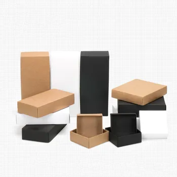 10pcs Kraft Papir, karton polje velik dar, okvir črne bele giftbox pokrov karton papir polje velik darilni embalaži polje kozmetične embalaže 3350