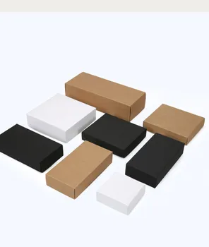 10pcs Kraft Papir, karton polje velik dar, okvir črne bele giftbox pokrov karton papir polje velik darilni embalaži polje kozmetične embalaže