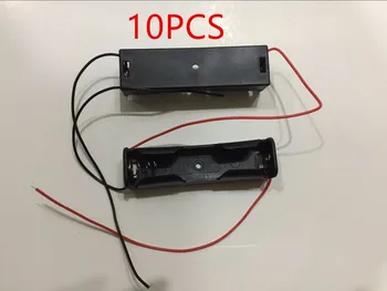 10PCS Majhne Plastične baterije primeru lupini 18650 Baterijo 3,7 V Posnetek Skladiščenje Imetnik Polje Primeru Črne Žice, Vodi