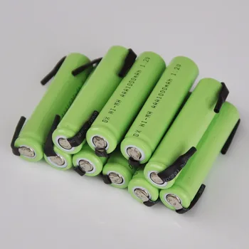 10PCS Ni-Mh 1,2 V AAA baterije za ponovno polnjenje celic 1000mah varjenje z zavihki za Philips Braun električni brivnik britev zobna ščetka