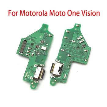 10Pcs Original Polnilec Odbor PCB Flex Za Motorola Moto One Vision / Eno tožbo, USB Priključek Dock Polnjenje Ploski Kabel