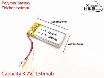 10pcs/veliko 3,7 V: 150mAh 401430 Litij-Polymer Li-Po baterija li ionska Baterija za Polnjenje celic Za Mp3, MP4 MP5 GPS 2643