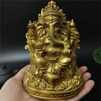 12 cm, Zlato Gospod Ganesha Kip Bude Slon Bog Skulpture Smolo Doma Dekoracijo Meditacija Big Buddha Kipi