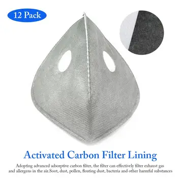 12PCS Masko Nadomestni Filter Non-Woven Dustproof Trajne Aktivni Ogljikov Filter Za Mrežasto Masko Za Osamitev v Zraku Dražil