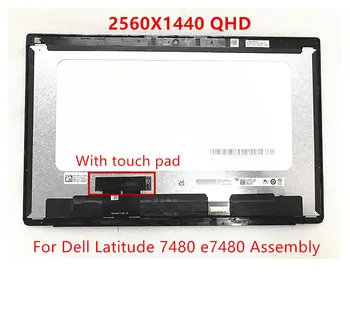 14.0 palčni LCD-zaslon za Dell Latitude 7480 e7480 zaslon LCD + touch računalnike skupščine 0NP52H LP140QH1-SPH1B140QAN01.2 14363