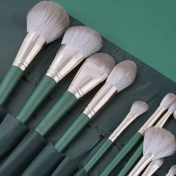 14Pcs Ličila Ščetke Nastavite Kozmetični Fundacije v Prahu, Blush Oči v Senci Lip Mešanica Lesene Make Up Brush Tool Kit Maquiagem