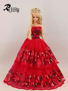 15 Elementov = Poročna Obleka Princess Obleke + Modni Čevlji +Nova Roza Obešalniki Za Oblačila Za Barbie Lutka Darilo Otroška Igrača