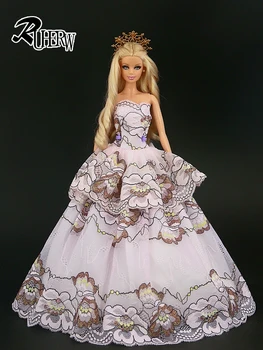 15 Elementov = Poročna Obleka Princess Obleke + Modni Čevlji +Nova Roza Obešalniki Za Oblačila Za Barbie Lutka Darilo Otroška Igrača