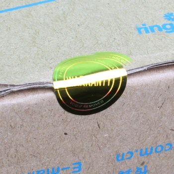 15 mm okroglo obliko zlato laserski hologram nalepke,1000pcs samolepilni enkratno uporabo garancija neveljavna, če ste jo odstranili nalepke