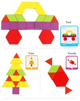 155pcs Lesene Vzorec Blok Nastavi Ustvarjalni Otroci Izobraževalne Igrače Montessori Razvojne možganov teaser jigsaw Igrača