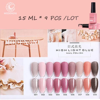 15ml Hightlight Lepilo Pink Series 9 Barve Gel lak za Nohte, Gel za Nohte Soak Off UV Gel Lakov, podlak Št. Obrišite Vrh Plašč