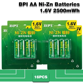 16pcs BPI 1,6 V 2500mWh AA Baterija za ponovno Polnjenje + 4pack/16Pcs 1000mWh AAA Polnilne Baterije
