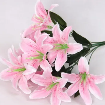 1pc 10 Glav Umetno Cvetje Parfum Lily Šopek za Dom Poroka Stranka Dekor Cvetlični aranžmaji