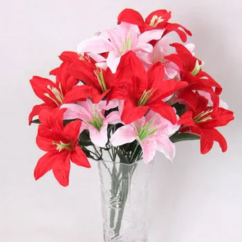 1pc 10 Glav Umetno Cvetje Parfum Lily Šopek za Dom Poroka Stranka Dekor Cvetlični aranžmaji