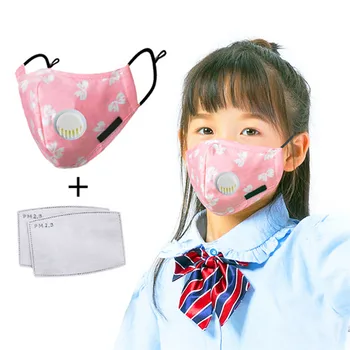1pc Bombaž Usta Masko Otroci Stroj Onesnaževanja Respirator Dihalni ventil Prah pm 25 Masko za Prah&2pcs oglje Filter pm2.5