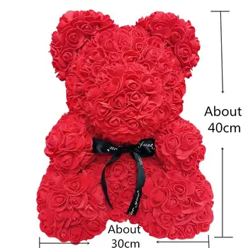 1pcs Umetno Cvetje 40 cm Teddy Rose Imeti Punco, Obletnice, Božič, Valentinovo Darilo, darilo Za svate