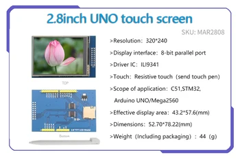 2.4/2.6/2.8/3.5/4.0 prikaz UNO serija za 2,4 palčni/2,6-palčni/2.8 cm/3,5-palčni/4.0 palčni zaslon na dotik modul za UNO Mega2560