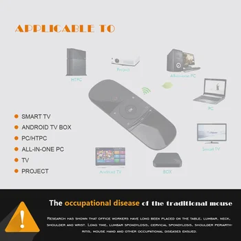 2.4 G Air Miška Brezžična Tipkovnica 6-Osi Gibanja Občutek IR upravljalnikom w/ USB Sprejemnik za Smart TV Android TV BOX