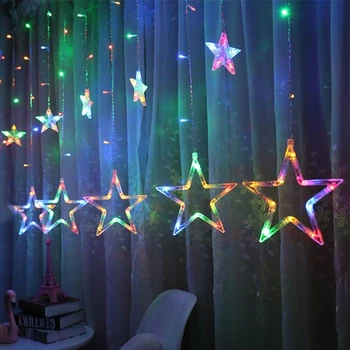 2,5 M LED Pravljice Star Zavese Niz Luči, Poroka, Rojstni dan Garland Lučka za Božič, Novo Leto, Božič Okraski za Dom