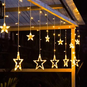 2,5 M LED Pravljice Star Zavese Niz Luči, Poroka, Rojstni dan Garland Lučka za Božič, Novo Leto, Božič Okraski za Dom