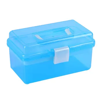 2 Plast Plastična Škatla za Shranjevanje Večnamensko Prenosni Komplet za Manikuro Primeru z Ročnimi za Oblikovanje Nohtov Orodja 26x16.5x13.5 cm WWO66